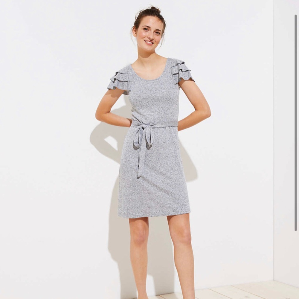 COPY - Loft Tiered Flutter Knit Dress (Large)